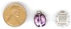 1 13x11mm Silver with Purple/Pink Epoxy Ladybug Slider